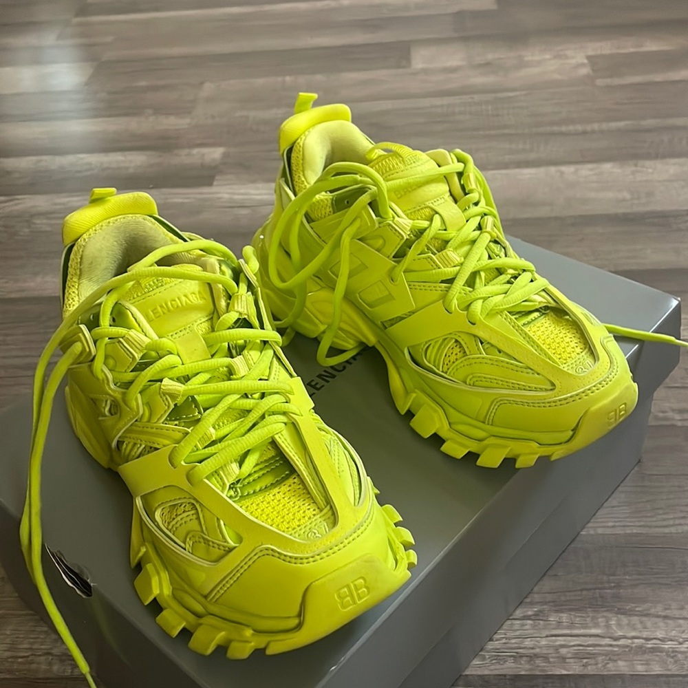 Green Balenciaga tennis shoes
